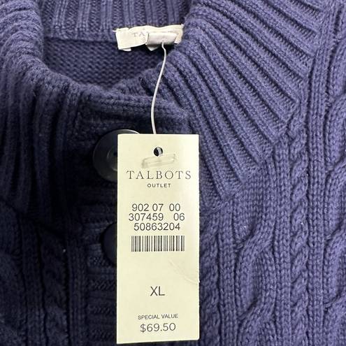 Talbots  100% Cotton Navy Blue Sleeveless Sweater Vest Size XL New with tags