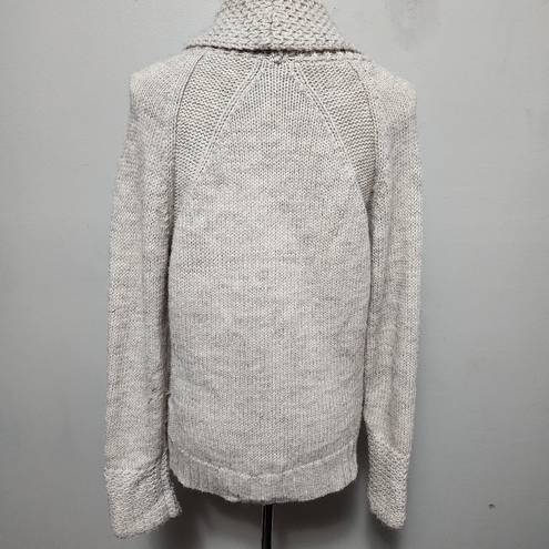 Loft  Beige Alpaca Wool Blend Shawl Collar Sweater Size Medium