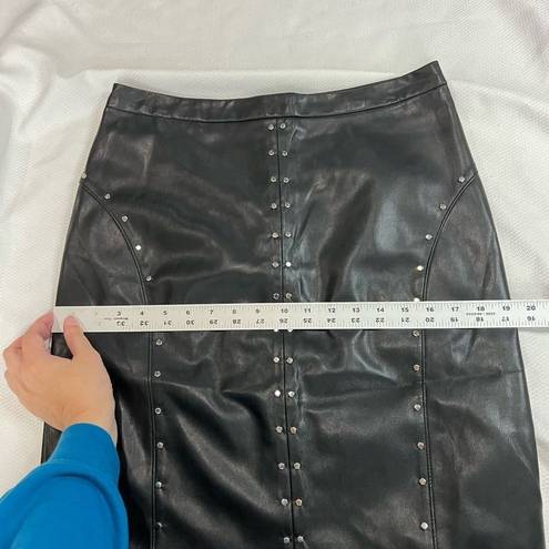 Worthington  Black Faux Leather Silver Stud Detail Skirt