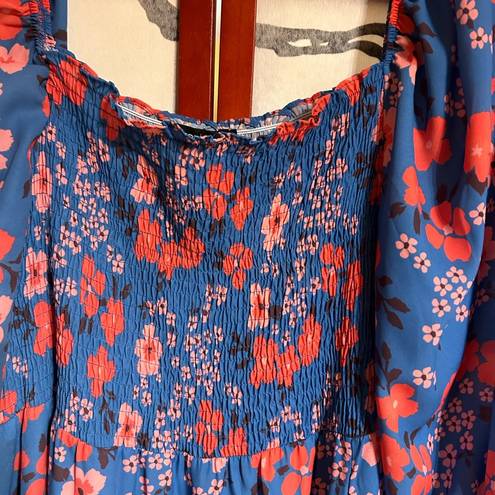 Boohoo A Unicorn 🦄 Dress!! Gorgeous Shade of Blue w Pink Flowers; Excellent Condition