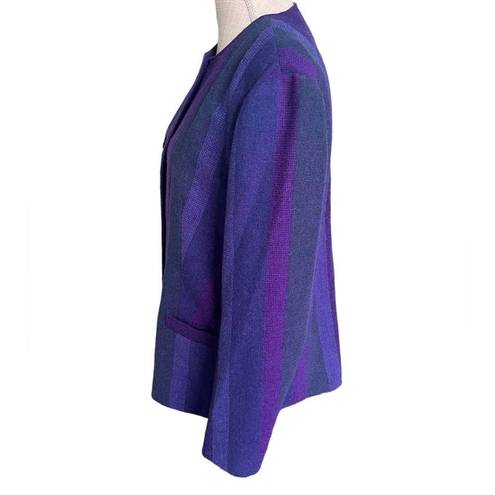 Vintage Avoca Collection Wool Woven Purple Jacket Made in Ireland L Size L