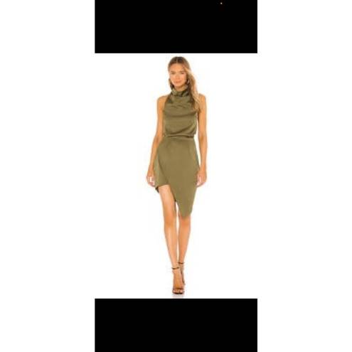 Elliatt NWOT Elliott Camo Asymmetric Satin Cocktail Dress  XS b36.5