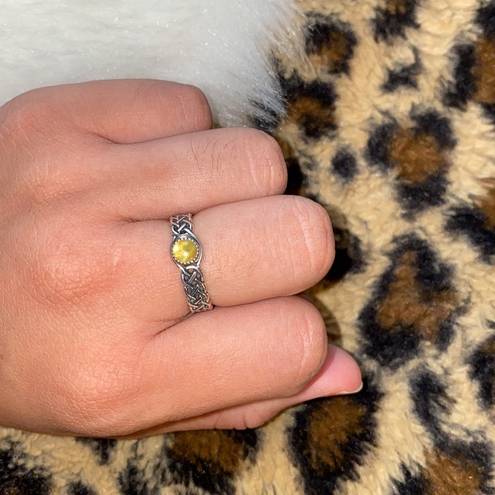 infinity  yellow stone ring