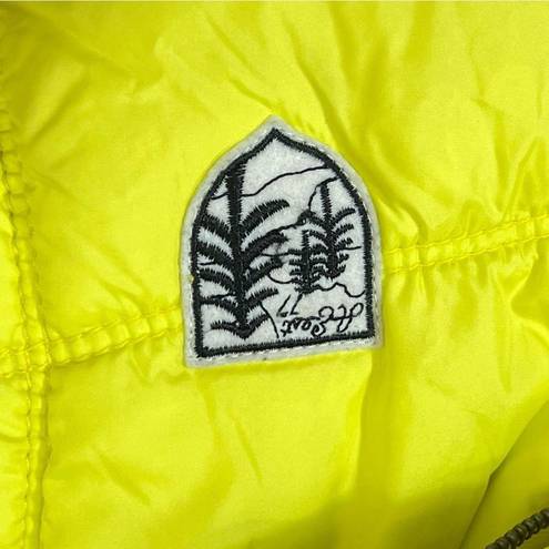 American Eagle Outfitters Women’s Down Puffer Yellow Zipped Hoodie Jacket M