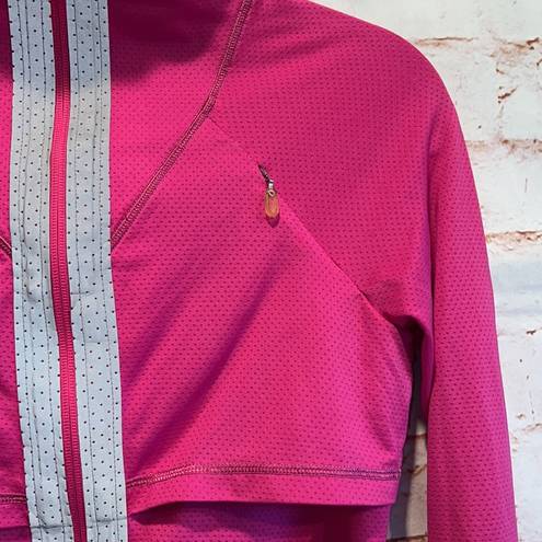 Roxy  Pullover reflective tabs thumbholes pink half zip collared lightweight S