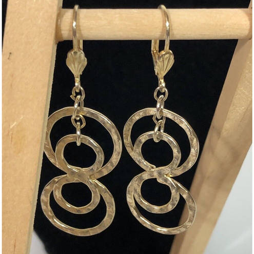 infinity Circle Drop Earrings Pierced Dangle Gold Color  Retro Round Statement