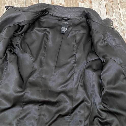 Arden B  Black 100% Genuine Leather Moto Jacket S