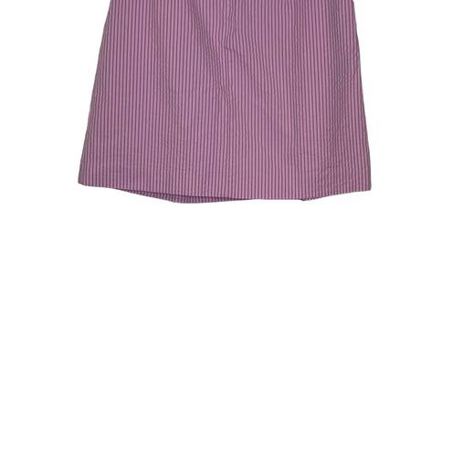 Brooks Brothers  Women Skirt Striped Pleated A-Line Cotton Red Fleece Pink Size 8