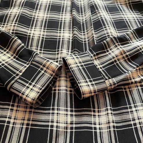 The Kooples  Plaid Silk Button Down Blouse