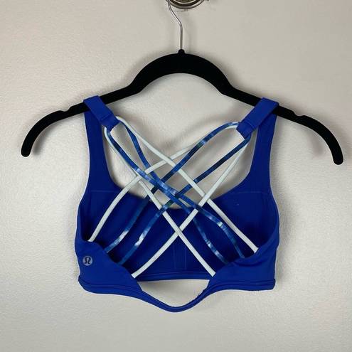 Lululemon  Athletica Free To Be Wild Sapphire Blue Sports Bra Multi Straps Size 4