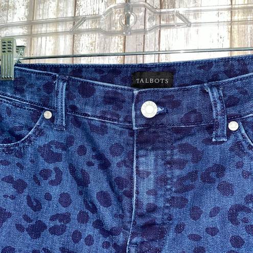 Talbots Blue Leopard Slim Ankle Jeans