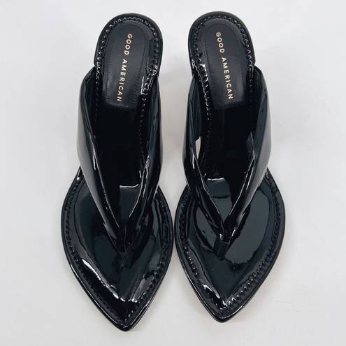 Good American  Cinder F*cking Rella Wedge Sandal Black Patent Leather Sz 12