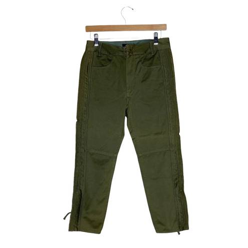 Isabel Marant  Olive Green High Rise Lace Up Pants