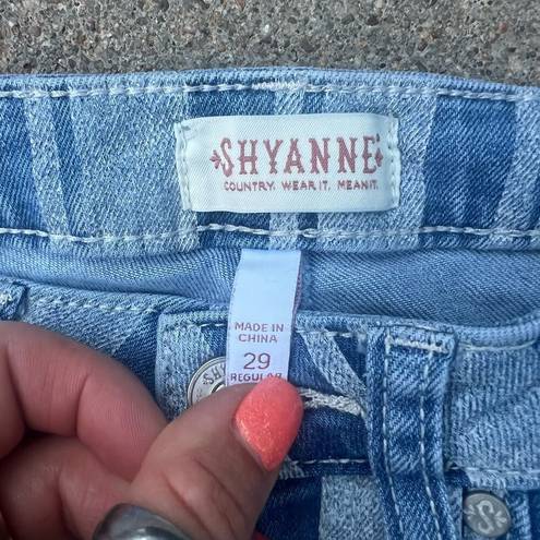 Shyanne  Cowgirl Western Railroad Stripe Blue Bell Flare Jeans Size 29