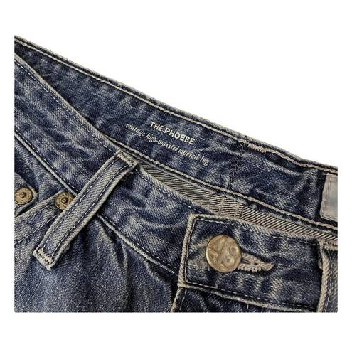 AG Adriano Goldschmied  Womens Blue The Phoebe Vintage High rise Tapered Jeans 28
