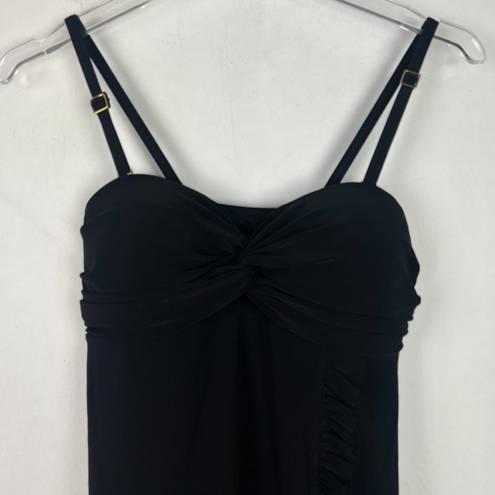 Citizen NWT Beyond Control Solid  Twist-Neck One-Piece Swim Dress Black Size 8