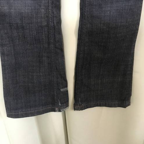Antik Denim Distressed Embroidered Pocket Flared Leg Jeans