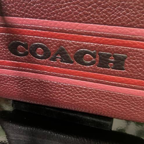 Coach NWT Maroon  corner zip wristlet bag