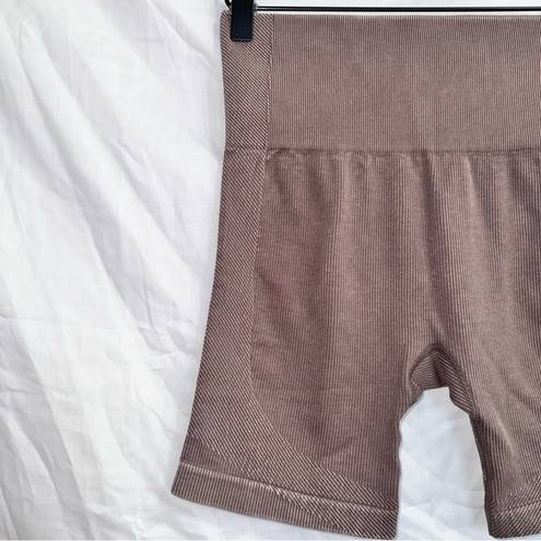 Joy Lab Mocha Brown High Waisted Seamless Athletic Bike Shorts size small