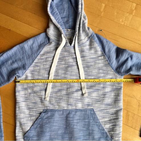 Free Planet  Two-Toned Pullover Hoodie Tunic, Blue, Size M