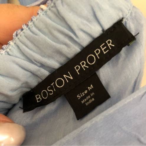 Boston Proper  FRINGE OMBRE PINK BLUE EMBELLISHED TANK LINED COTTON DRESS M