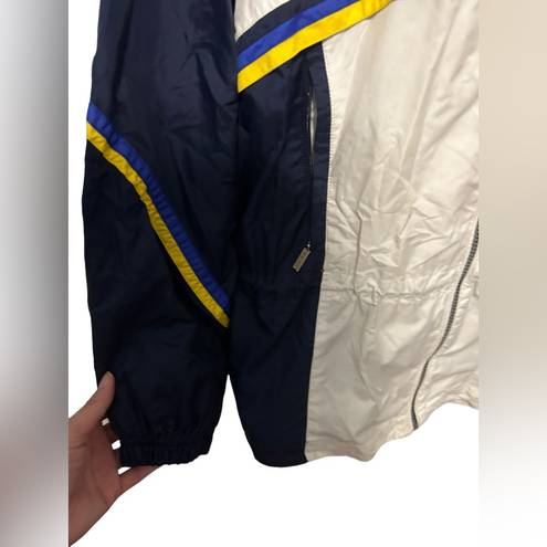 Starter Vintage  Full Zip Lined White Blue Yellow jacket size medium