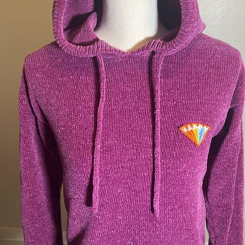 Joe Boxer  Velvet velour sweater knit large M happy rainbow hooded soft pullover