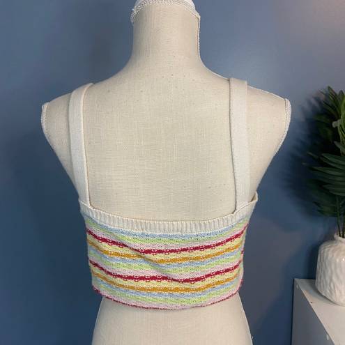 Fiore Rainbow Knit Cropped Tank Top