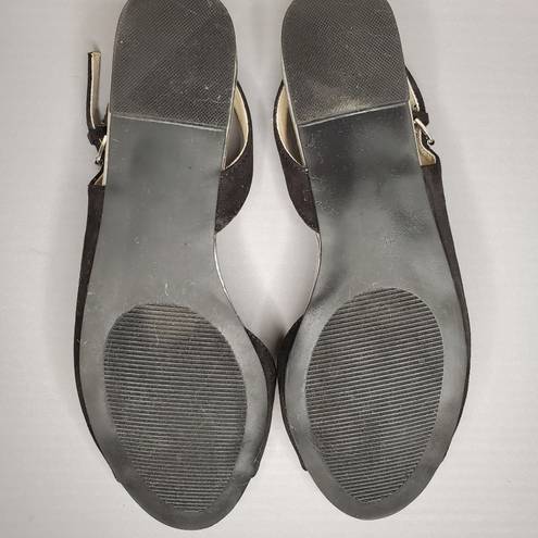 Apt. 9  Black Apamaro Open Toe Sandals Suede Size 7