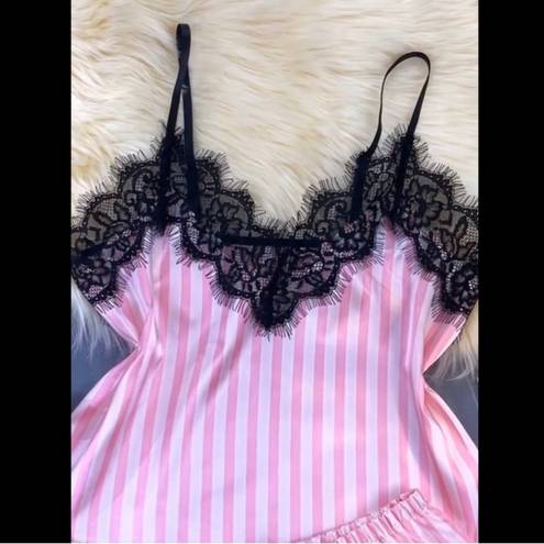 Boutique Pink & Black, Striped, Pajama Set