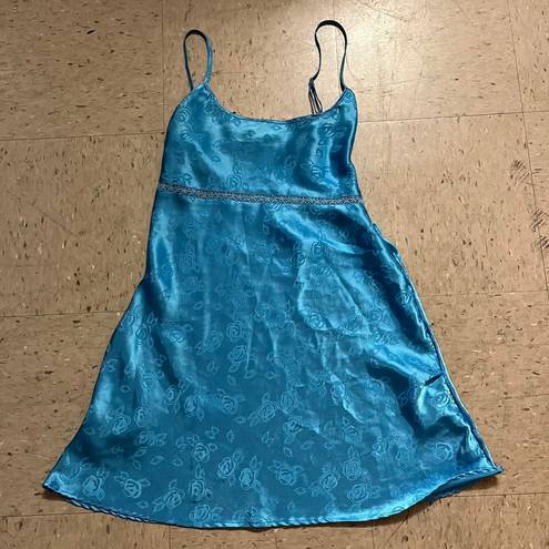 Vintage Blue satin slip dress