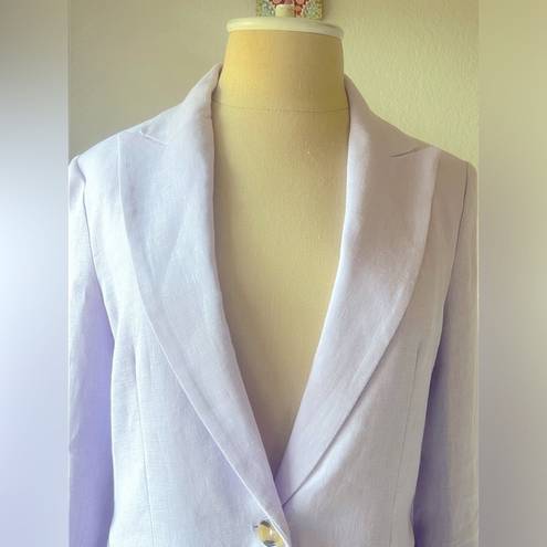 Mango ✨NEW✨  Blazer suit 100% linen Light Pastel Lilac Size 2
