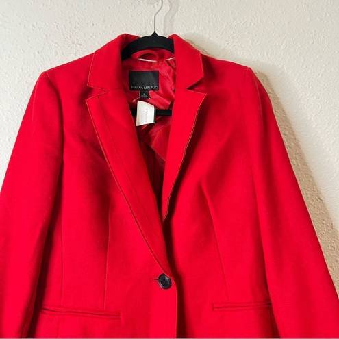 Banana Republic  Wool Blend Red Coat Mario Bellucci Italian Melton NEW Size 6