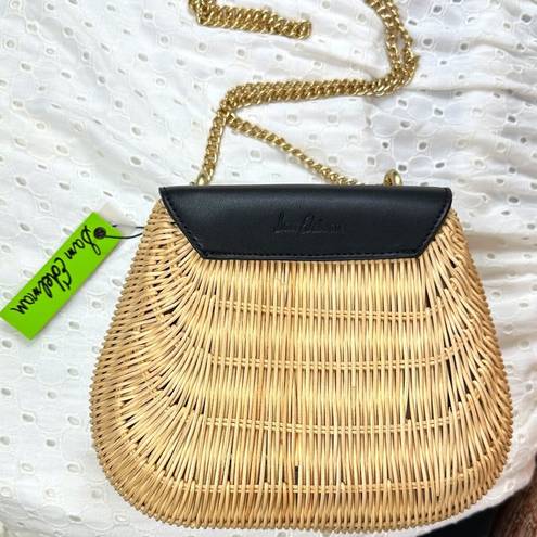 Sam Edelman  Millie Basket Flap Shoulder Bag - Black / Rattan