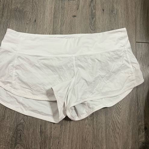 Lululemon White  Speed Up Shorts 2.5