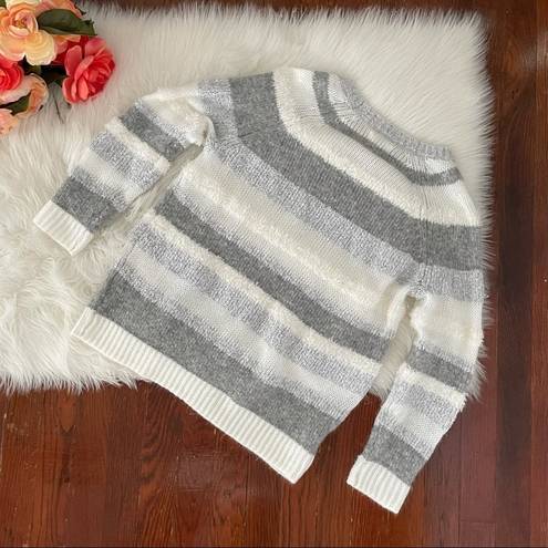 Lou & grey  Fuzzy Stripe Sweater White