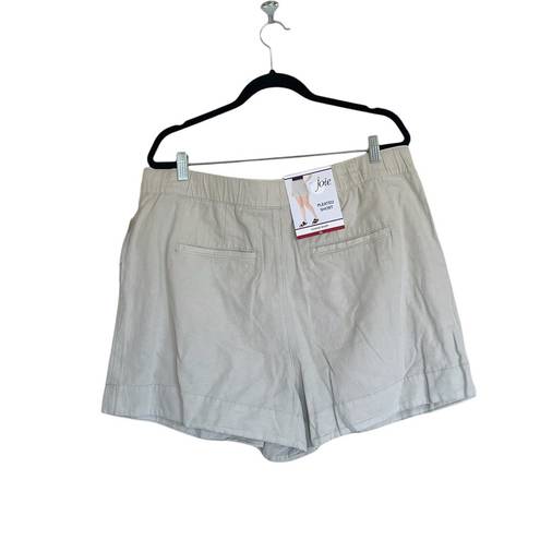 Joie NWT  Pleated High Rise Short In Color Rainy Day Cotton / Linen Blend XL