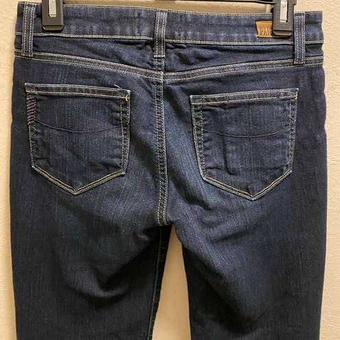 Paige  Skyline Blue Dark Wash Bootcut Mid Rise Jeans Size 27 In Michelle