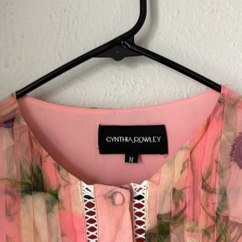 Cynthia Rowley  Pink Poppy Organza Floral Dress