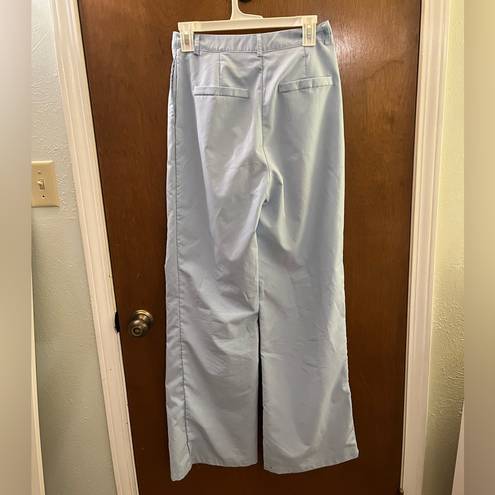 Pretty Little Thing high waisted pleated baby blue trousers/pants- US 4