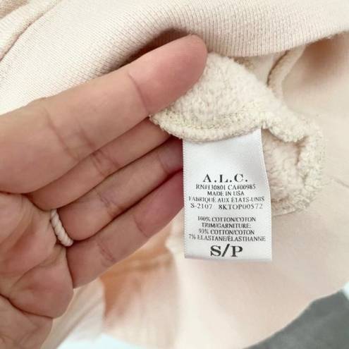 ALC Frank A.L.C Connor Collared Fleece Sweatshirt In Pink Tint in Size S