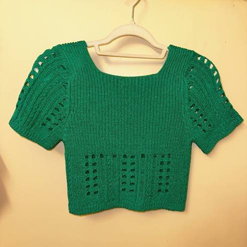 Debut Green Knit Crop Top