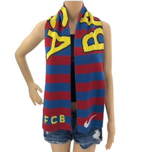 Nike  Blue Red Yellow Knit FCB Barcelona Spain Football Futbol Soccer Scarf