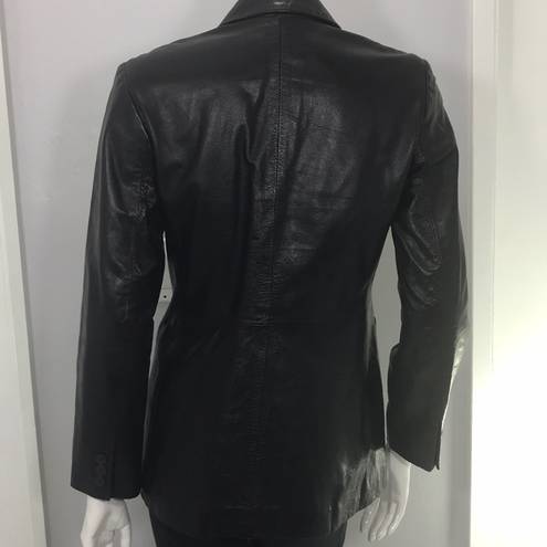 INC  Leather Jacket Blazer Black