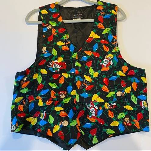 Looney Tunes  Mania Silk Vest Black Holiday Print Small Medium Bugs Bunny Tweety