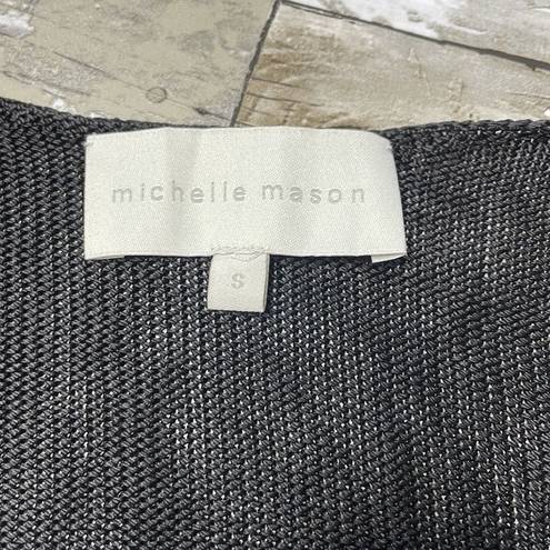 Michelle Mason  sheer knit crossover sweater small