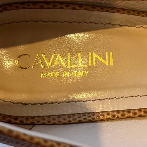 Cavalini Cavallini Made In Italy Women’s Shoes Sz 8 Leather Snake Skin Quiet Luxury Beige