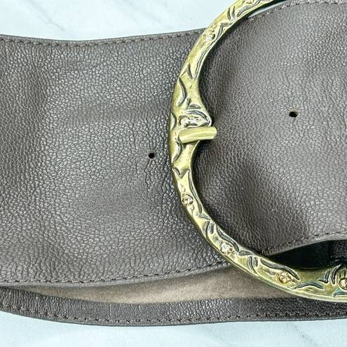 Chico's  Wide Brown Genuine Leather Boho Belt Size Medium M Womens