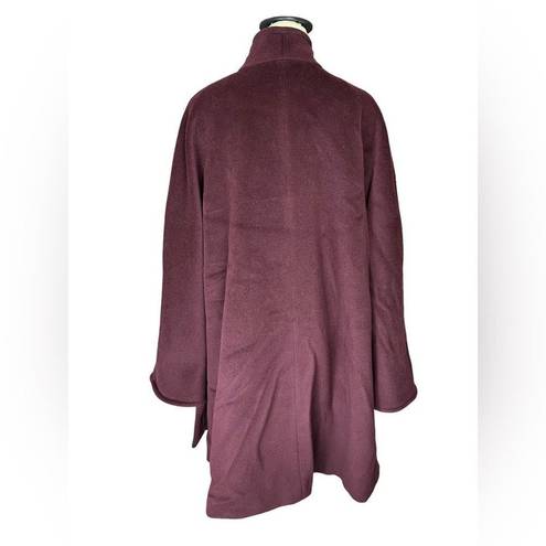 Max Mara  burgundy virgin wool longline peacoat coat size 10