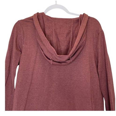 Garnet Hill  Women's Light Burgundy Hoodie V-Neck Sweatshirt Size XS